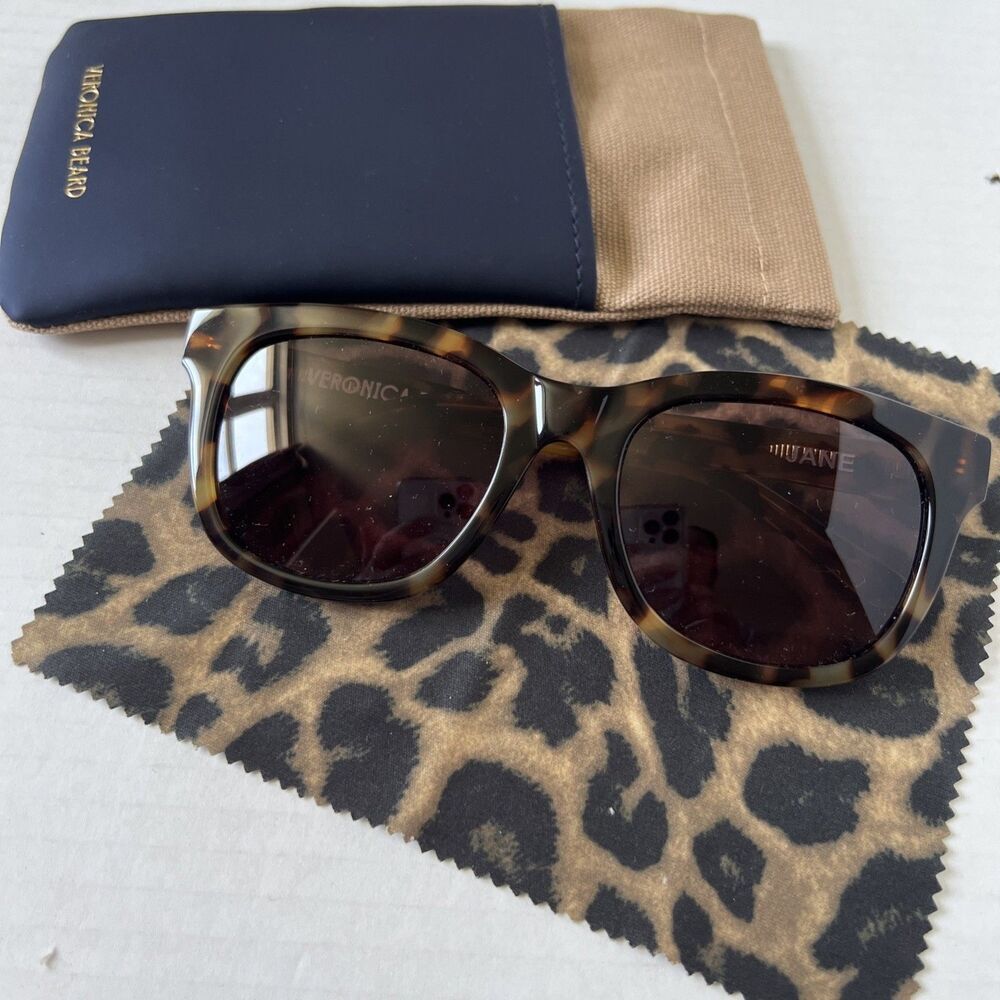 Veronica Beard Jane Square Frame Sunglasses Tortoise NWB